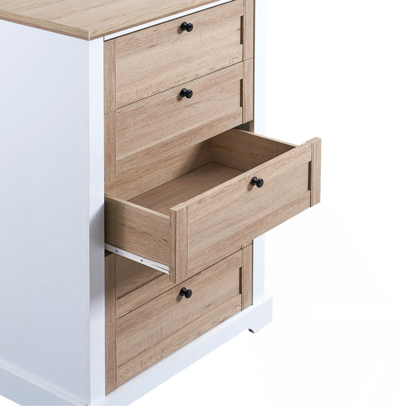 Commode à 5 tiroirs avec fonction de tiroir verrouillable, idéale pour le rangement et l'organisation de la chambre à coucher.