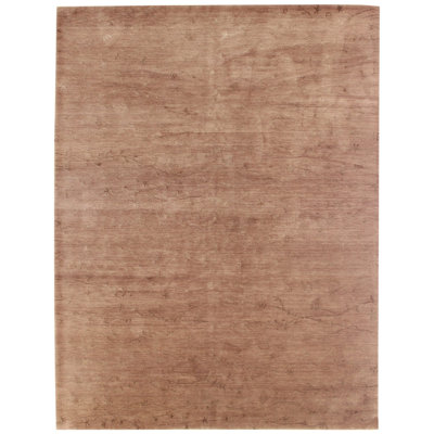 Tapis d'intérieur en laine / soie / coton brun Tara