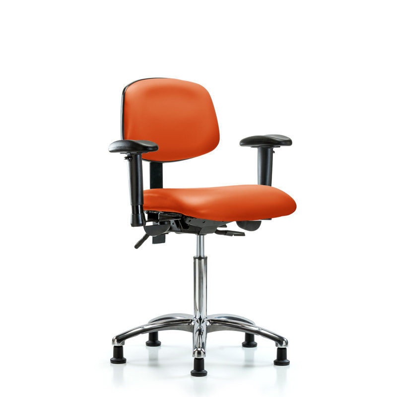 Shaylee Vinyl Task Chair, Glides, Not Included, Orange