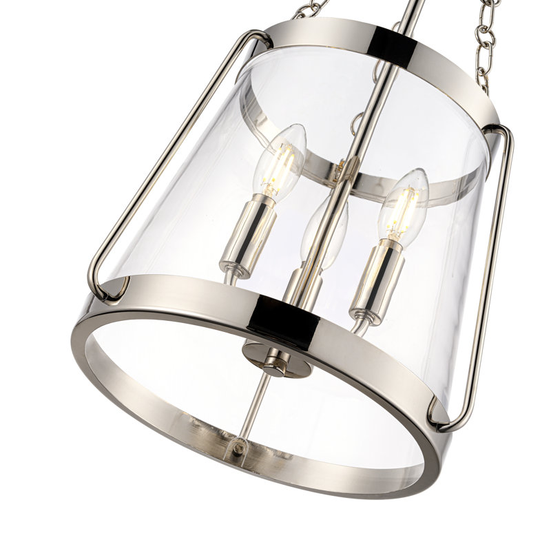 Adabella 11.75" 3-Light Pendant - Polished Nickel, Polished Nickel, 21.75" H x 11.75" W x 11.75" D, 3 Lights