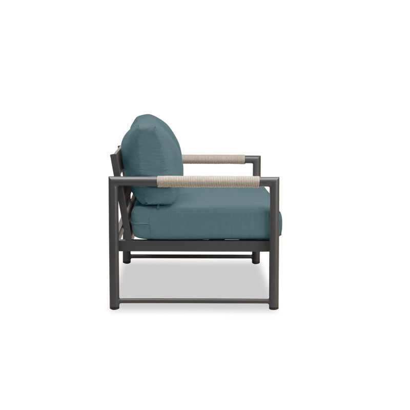 Alto Outdoor 2 - Seat Loveseat, Slate Gray, Spectrum Peacock Sunbrella® Plainweave