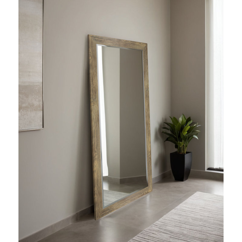 Beveled Full Length Mirror, Brown