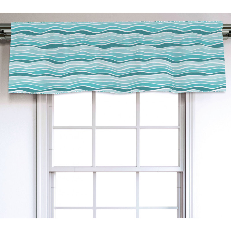 Sateen Striped Ruffled Window Valance
