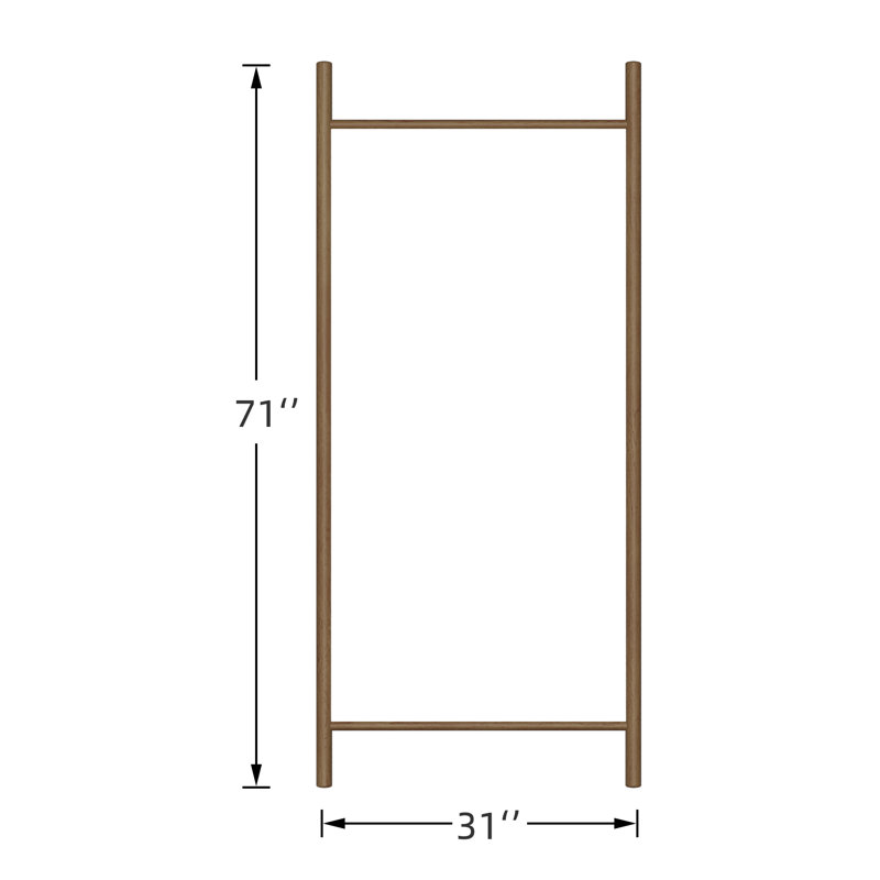 Miroir mural Merienne, 71 po x 31 po, Brun