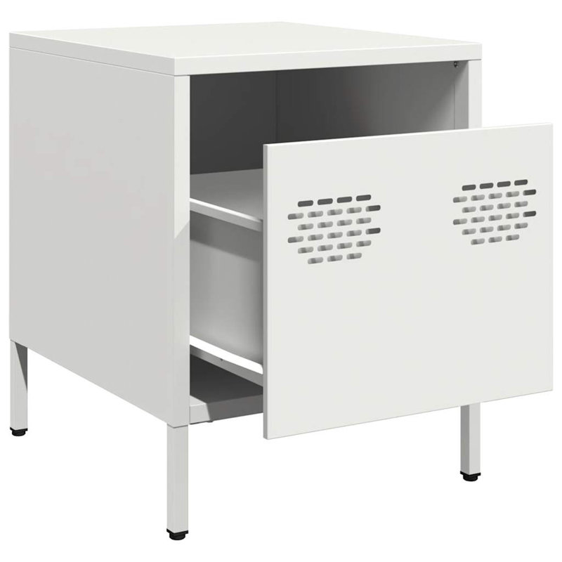 Astraea 35cm W Bedside Table, White, Set of 2