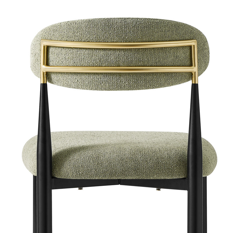 Ensemble de 4 tabourets de comptoir à dossier en velours vert moderne avec repose-pieds 25,8 po Velora, Vert