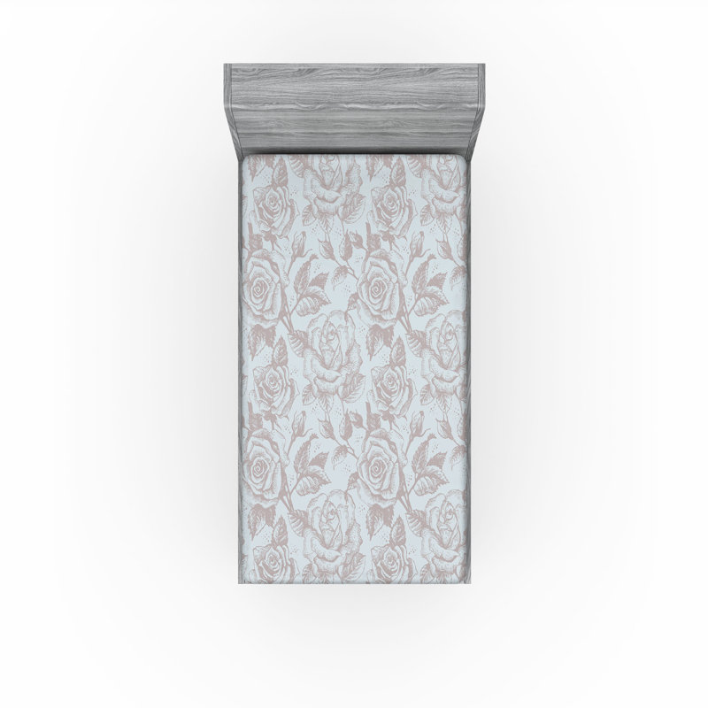 Drap-housse Ambesonne Delicate Roses Simple Boho Petals