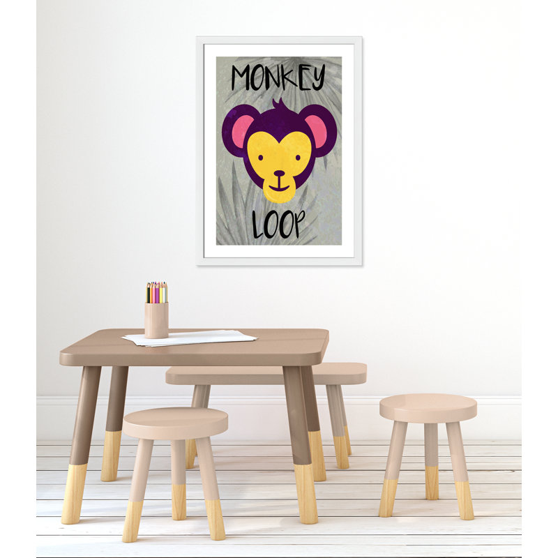 «Monkey Loop», impression sur papier, H 34,5 po x l 24 po x P 0,6 po, Encadré plat blanc