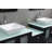 Ciel 74.4 " W Freestanding Standard Free Standing 2 Double Combined Vanity Unit Bathroom Vanity With Tempered Glass Top