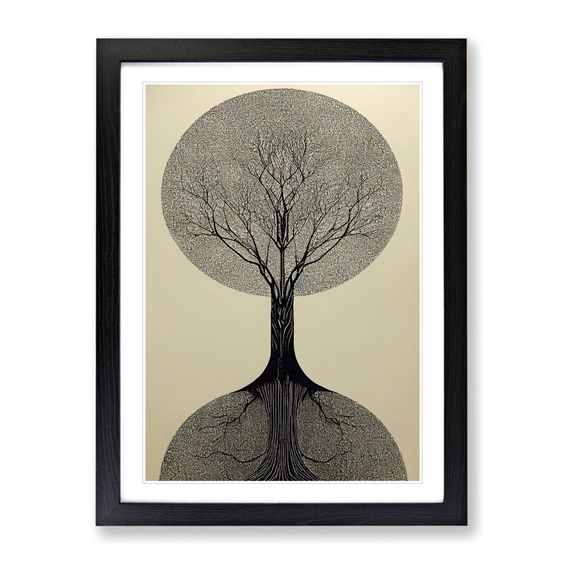 Antique Tree No.1 - Single Picture Frame Print, Black Framed, 34cm H x 25cm W x 2cm D