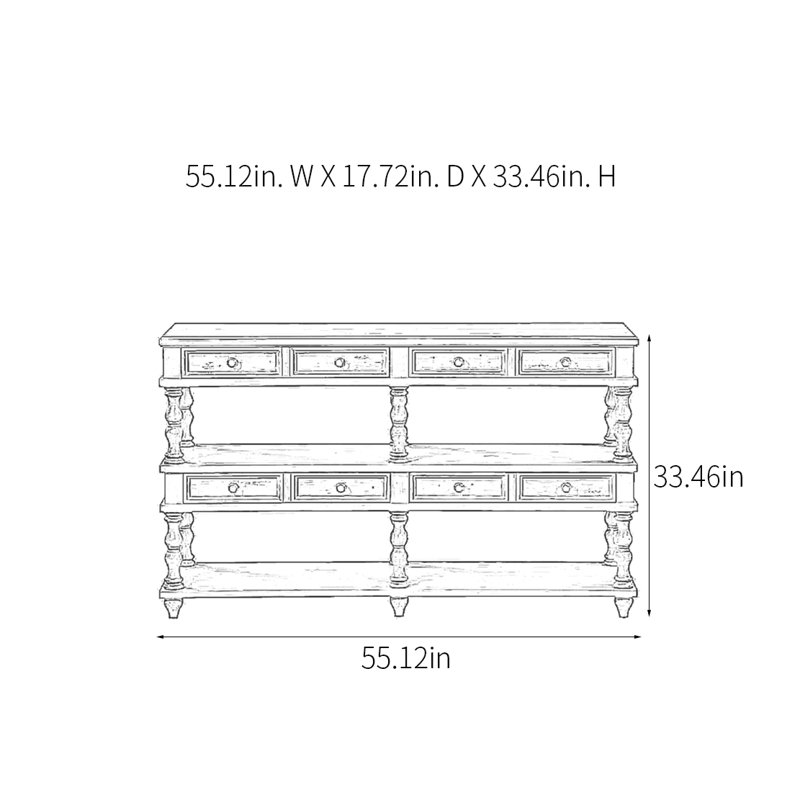 Retro Multifunctional  Console Table