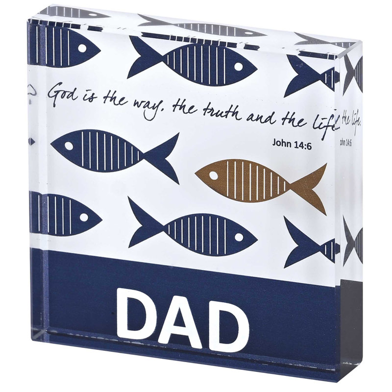 Plaque de table en verre «Dad God The The Way»