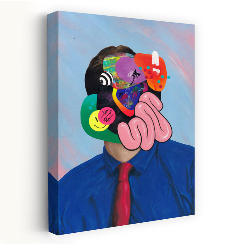 Art contemporain, paysage contemporain abstrait coloré, H 24 po x l 16 po