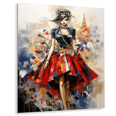 Fashion Red Dress Elegance UnveILE VI - Décoration murale mode en métal