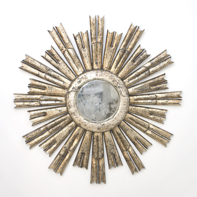 Rinaldo Metal Wall Mirror, Champagne Silver Leaf