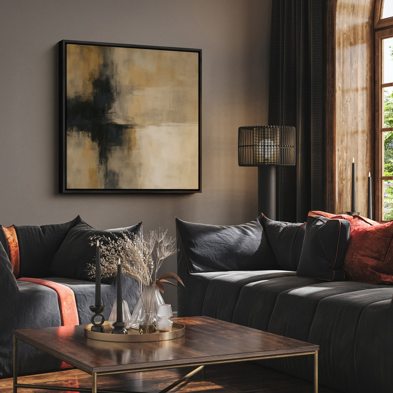 Art mural encadré, rétro, antique, classique pour chambre à coucher, Noir, noir, noir, noir, H 16 po x l 16 po
