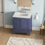 Meuble-lavabo de salle de bain 30 po avec lavabo, comptoir en marbre entièrement assemblé, bleu marine