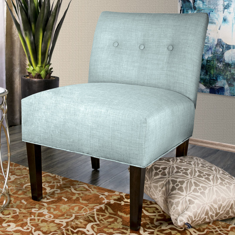 Fauteuil de chambre capitonné Brannan, Brume de mer