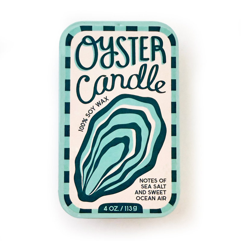 Ensemble-cadeau bougie et fourre-tout Oyster