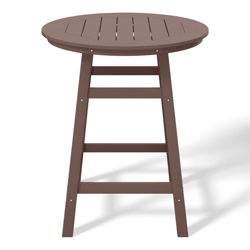 Laguna Round Outdoor Bar Table , 34.9'' in. W 34.9'' in. D, Brown