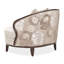 Fauteuil demi-tonneau en velours Camellia Field CAL117