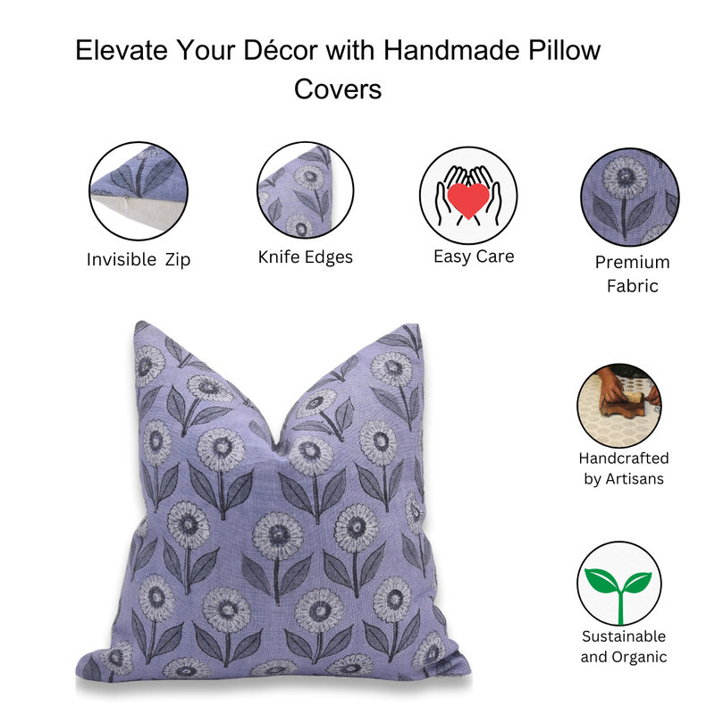 Linen Square Pillow Cover, 14" x 14"
