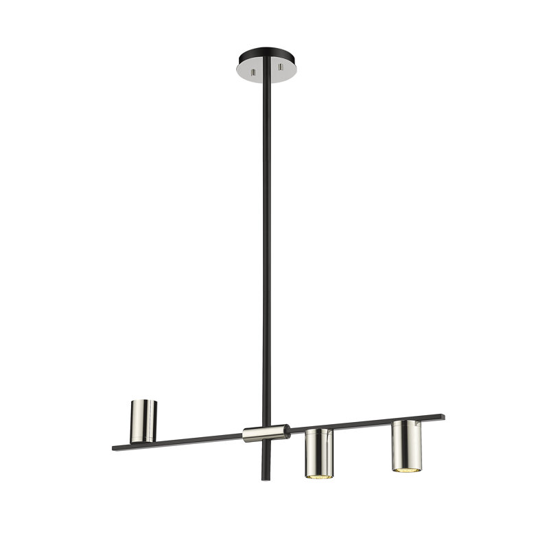 Lustre cylindrique spoutnik à 3 lumières Jamari, Nickel poli