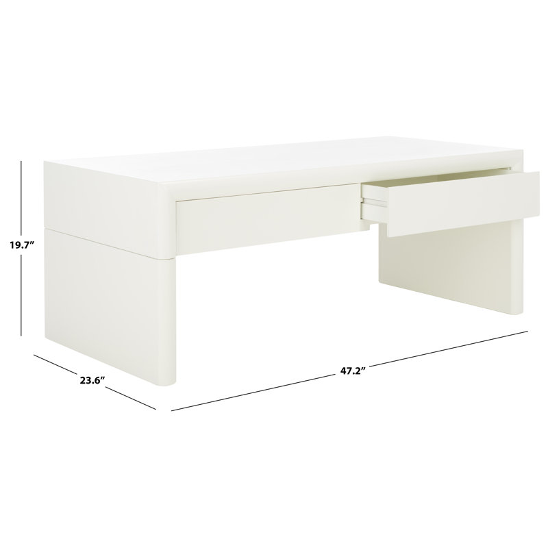 Table basse avec rangement Vandalia, Ivoire
