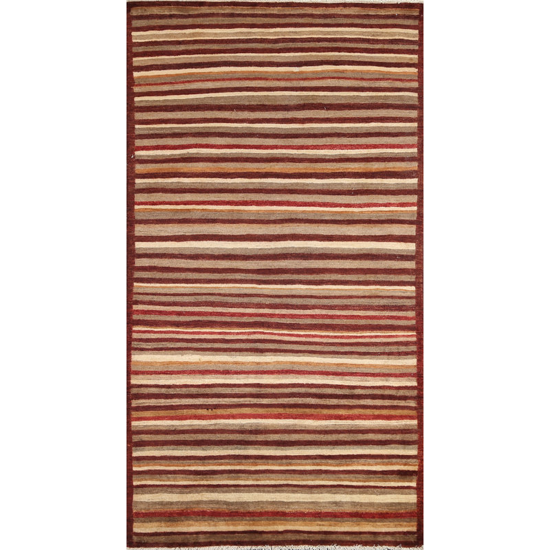 Gabbeh Kashkoli One-of-a-Kind 3'3" x 6'9" Runner Wool Area Rug in