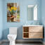 Plantes et fleurs, jonquilles jaunes, fleurs bleues, pot de cuivre, fenêtre, vue de jardin-800635177