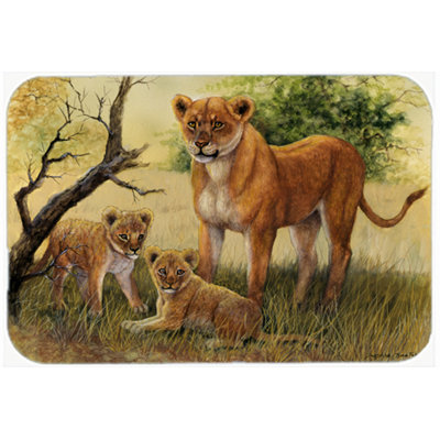 Planche à découper lion et oursons en verre caroline