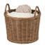 Panier de rangement Lom avec poignées, panier en osier tressé noyer brun, 16 po