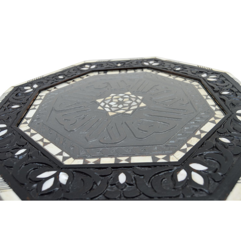 Syrian Glass End Table, Black