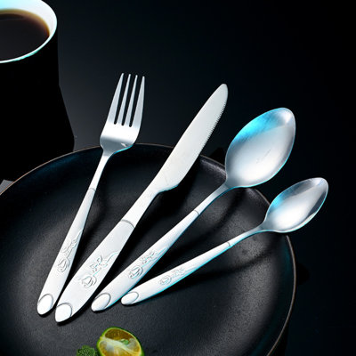 Ensemble de coutellerie épaisse en acier inoxydable, ensemble de couteaux et fourchettes à steak d'hôtel, vaisselle Western, cuillères et fourchettes à usage domestique en gros