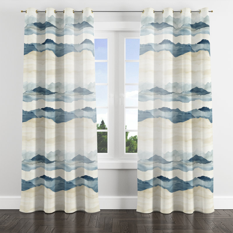 Rideaux à œillets Coastal, L 52 po x L 120 po, Œillets dorés