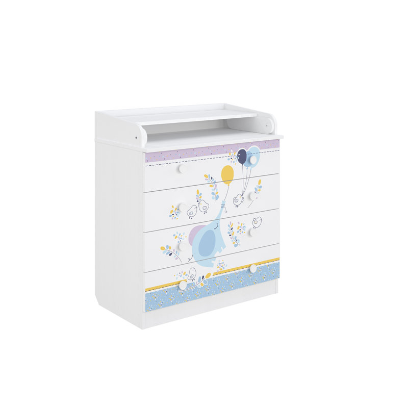 Changing dresser 800, white, Elephant with balloon