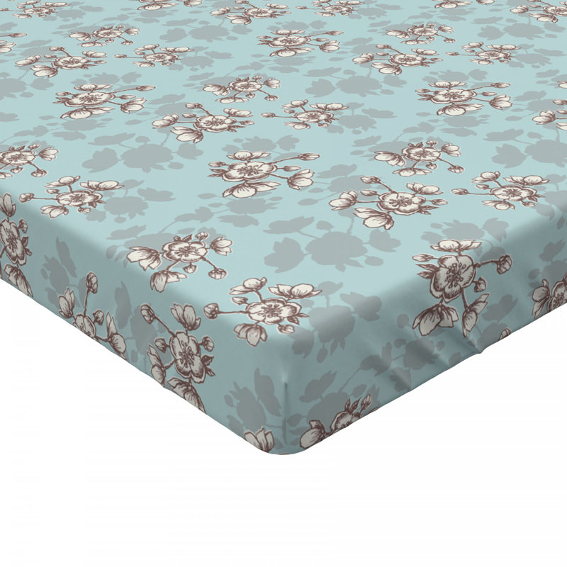 Microfiber Floral Fitted Sheet, Full Fitted Sheet
