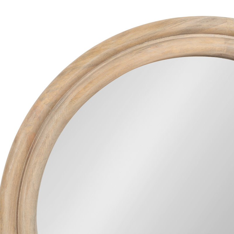 Miroir mural rond Oman, Natural Wood