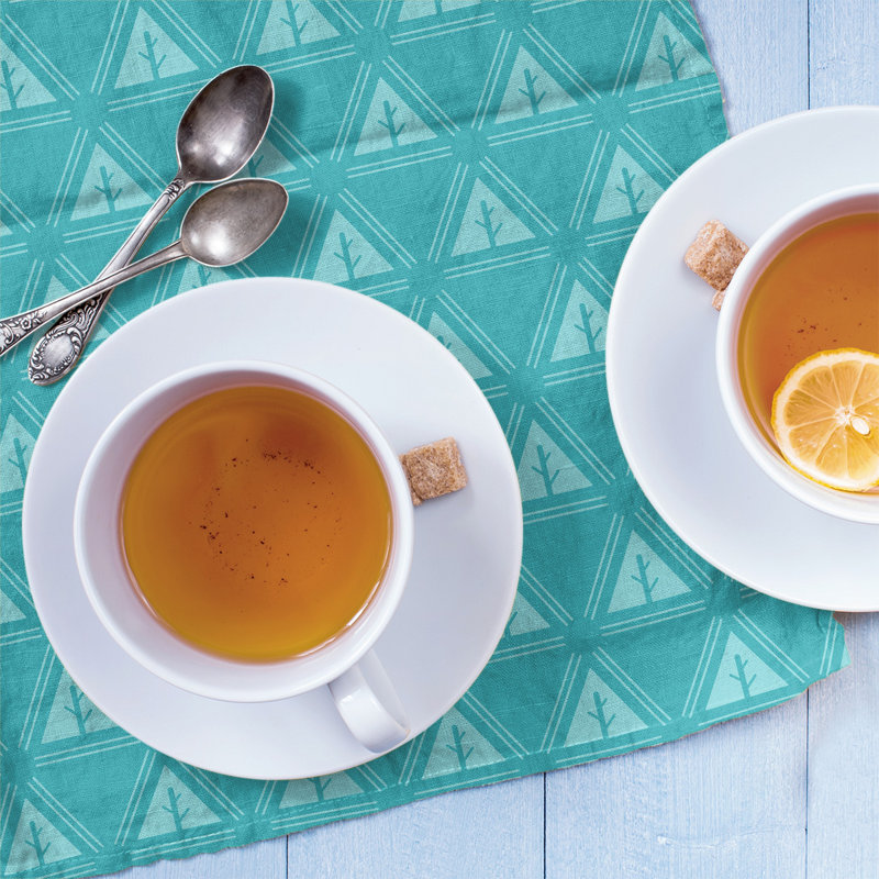 Theo Nath Tea Towel Kitchen Towel, Teal/White, Poly Twill