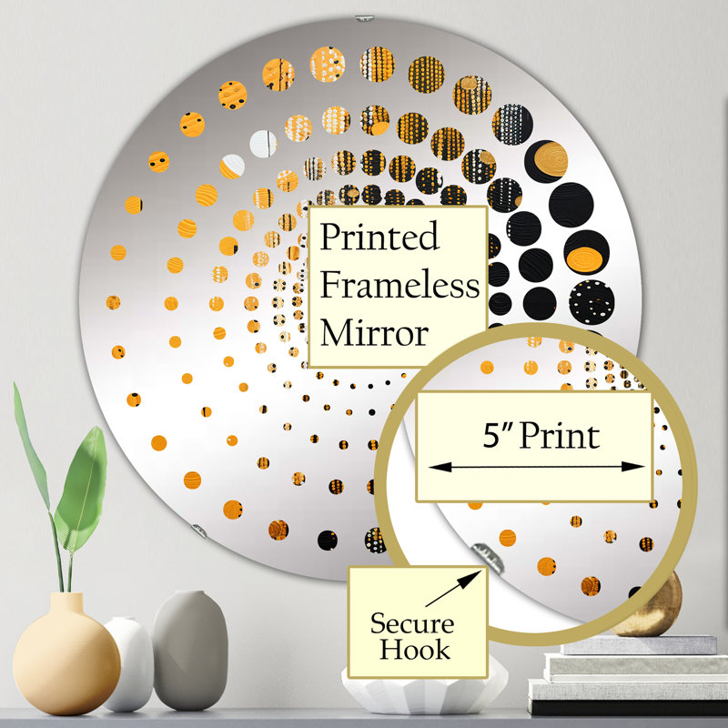 Miroir décoratif en spirale Native Safran and Ebony Heritage III - MIR117053, 23,6 po x 23,6 po