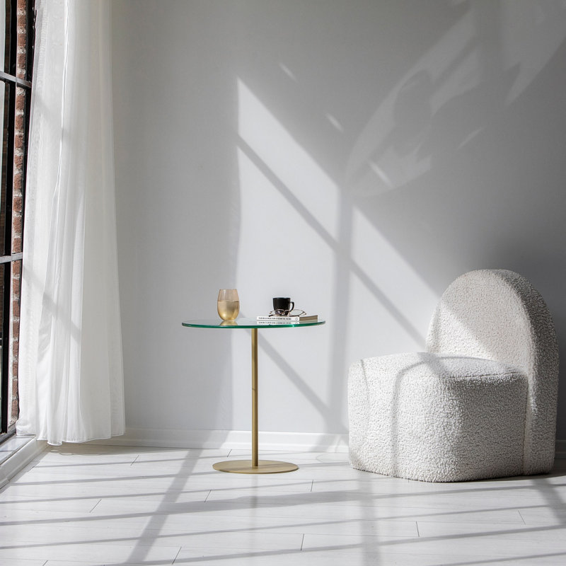 Siyan End Table, Transparent, Gold