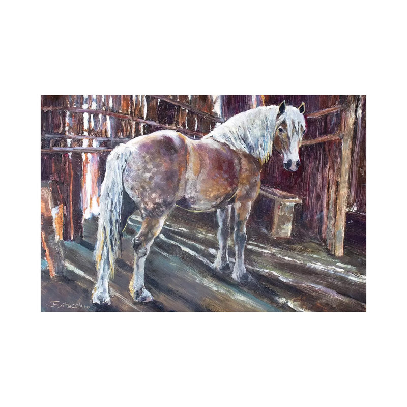 Sheltering In The Old Barn by Jan Perley - Wrapped Canvas Gallery-Wrapped Canvas Giclée, 30.48 cm H x 45.72 cm W