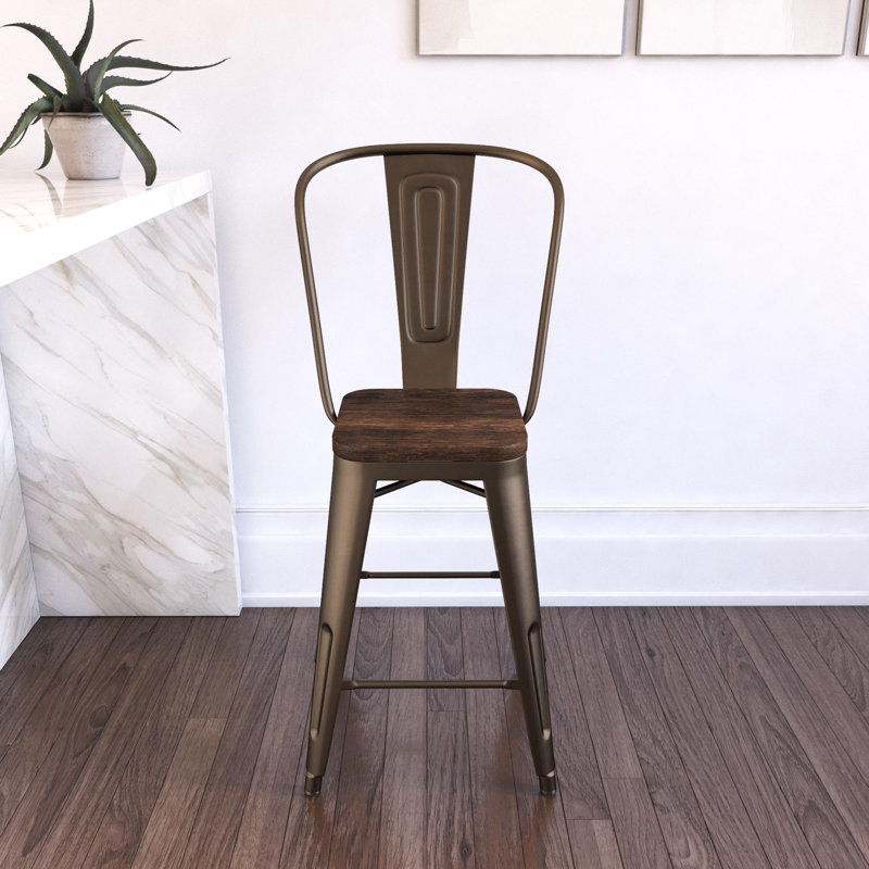 North Andover Bar Stool, Counter Stool (23.5” Seat Height), Silver