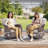 Fiorillo 6-Piece Outdoor Patio Conversation Set With 5" Thick Cushions And 2 Swivel Chairs-1895898388