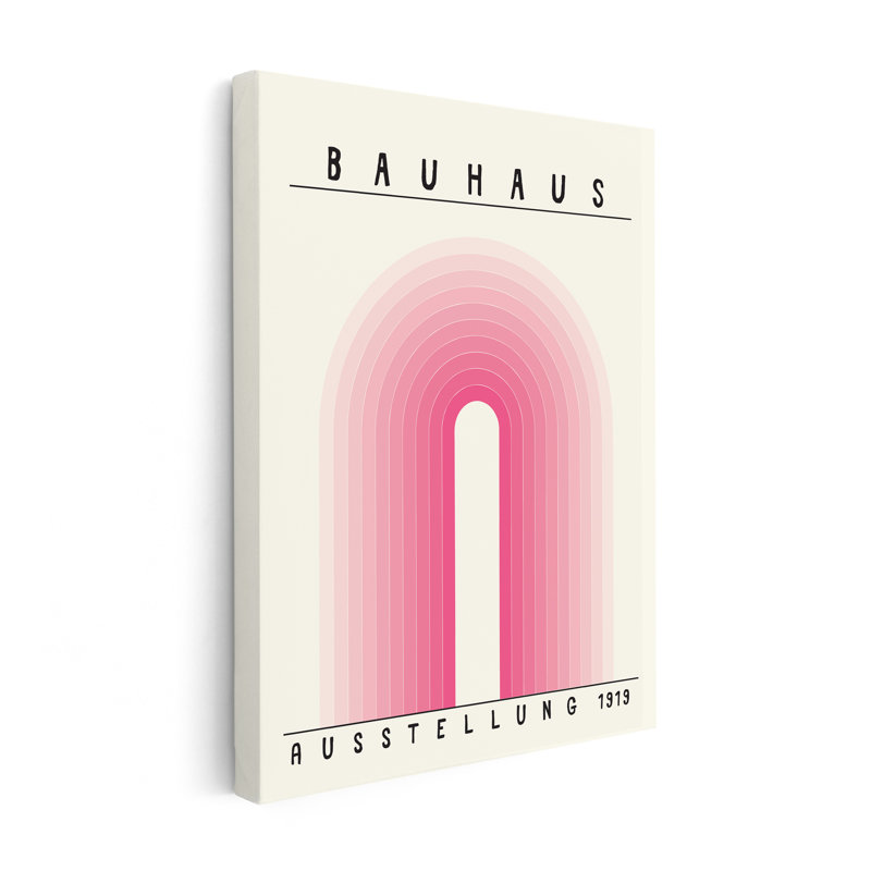 Rose Bauhaus Ausstellung 1919, Canevas, H 12 po x l 16 po, Encadrement brun