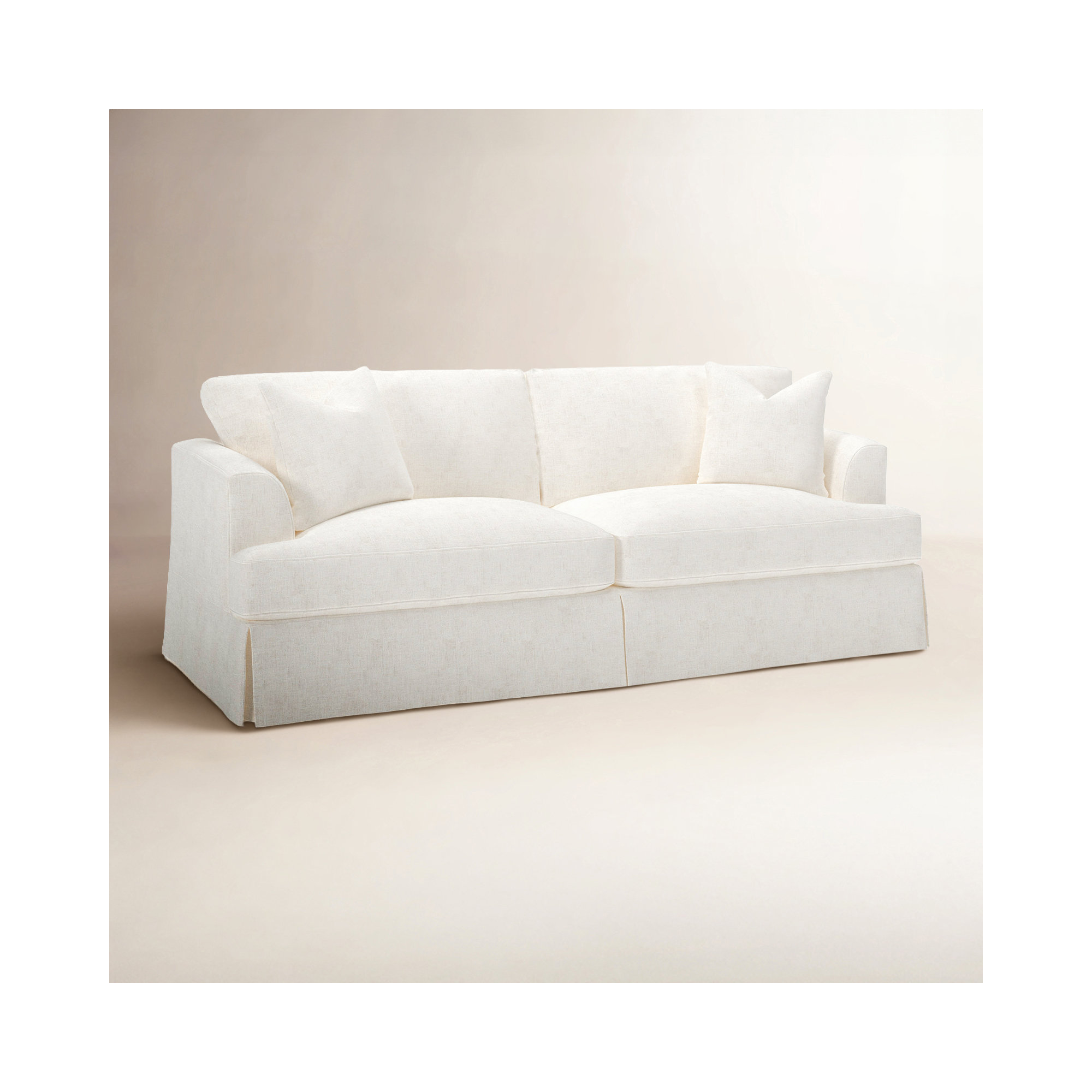 Lucia 92.5'' Upholstered Sofa, Bevin Natural Linen Blend