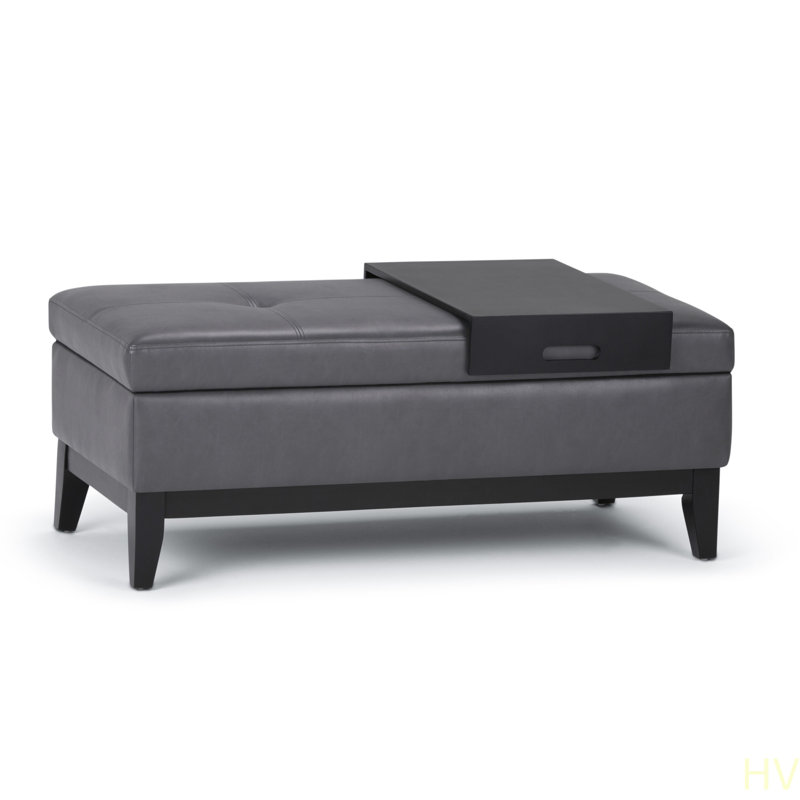 Banc de rangement avec repose-pieds Oregon, Gris