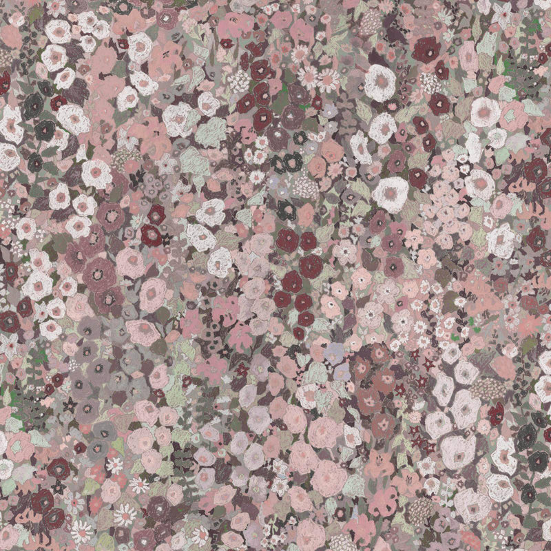 HOLLYHOCKS Wallpaper - Earth 9'10" - full height wallpaper