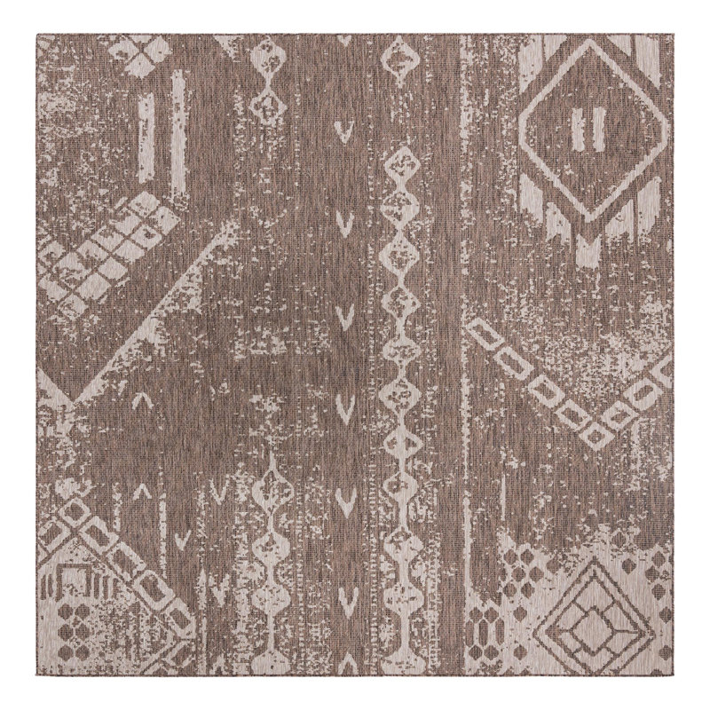 Brison Geometric Indoor / Outdoor Rug, Square 10'8"