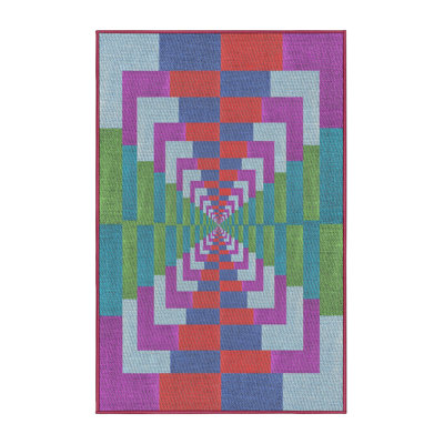 Tapis rose/vert/rouge à motifs Idylwood